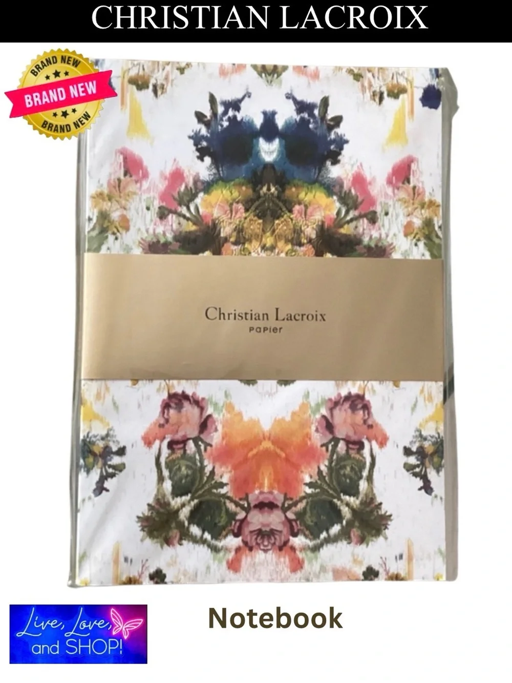 NOTEBOOK: CHRISTIAN LACROIX Ps'Ikat A5 w/Bold Floral Ikat-Patterned Cover, NWOT